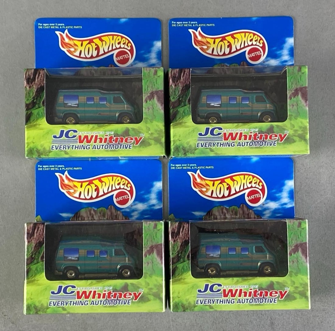 Group of 4 1997 Mattel Hot Wheels JC Whitney Camper Vans (1 of 2)