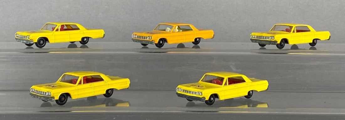 Group of 5 Matchbox No. 20 Chevrolet Impala Taxi (1 of 4)