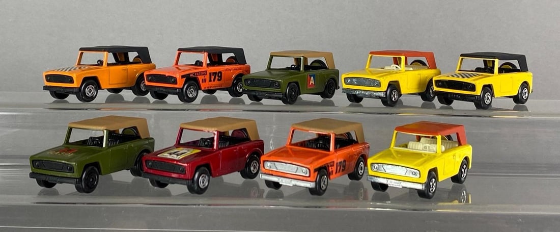 Group of 9 Matchbox No. 18 Field Cars: Die-cast