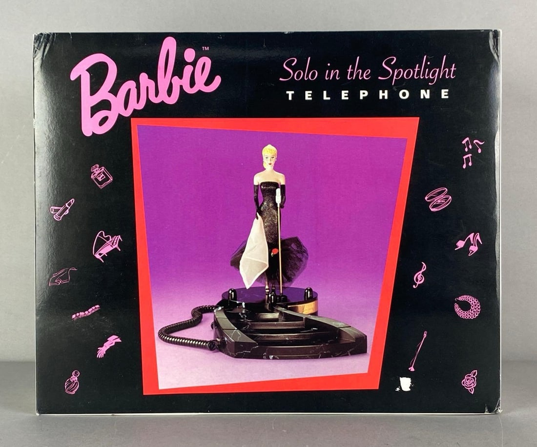 1995 Mattel Barbie Solo in the Spotlight Figural Telephone: Untested, in original box, box measures 13? H x 16? W x 5? D