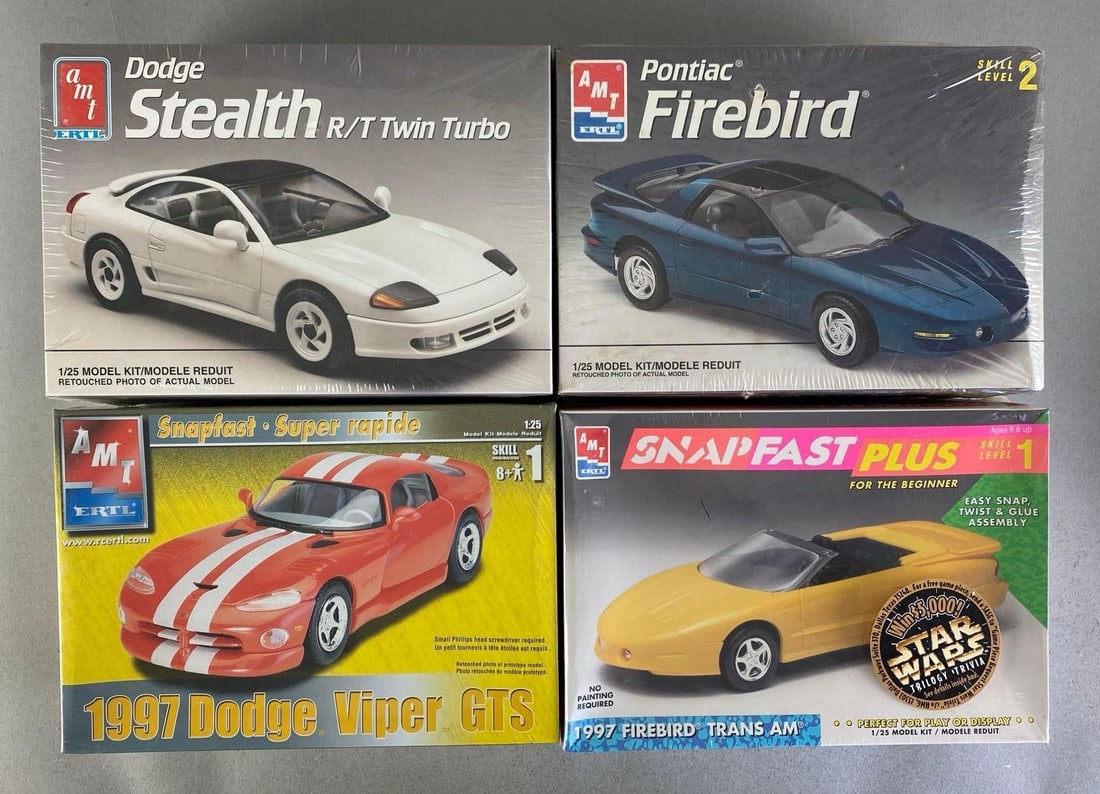 Group of 4 AMT ERTL Car Plastic Model Kits (1 of 2)