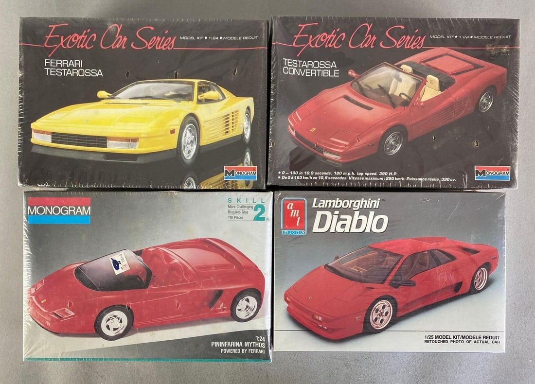 Group of 4 Car Plastic Model Kits (1 of 2)