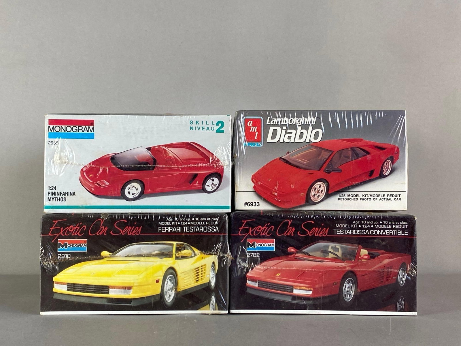 Group of 4 Car Plastic Model Kits - 2