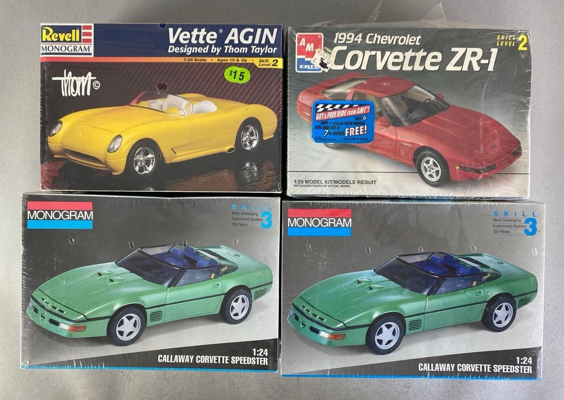 Group of 4 Chevrolet Corvette Plastic Model Kits (1 of 2)