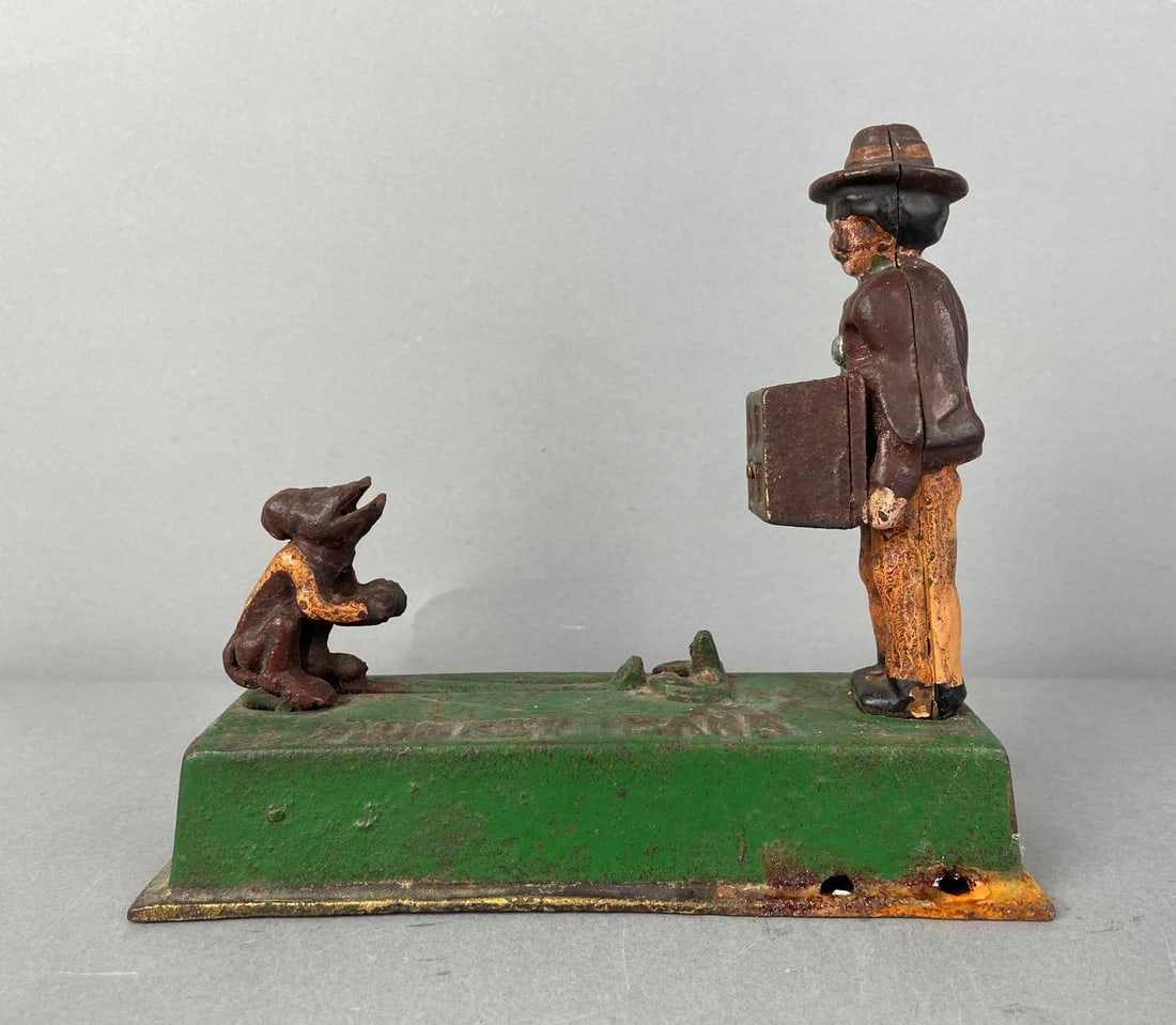 Antique Cast Iron Mechanical Monkey Bank (1 of 5)