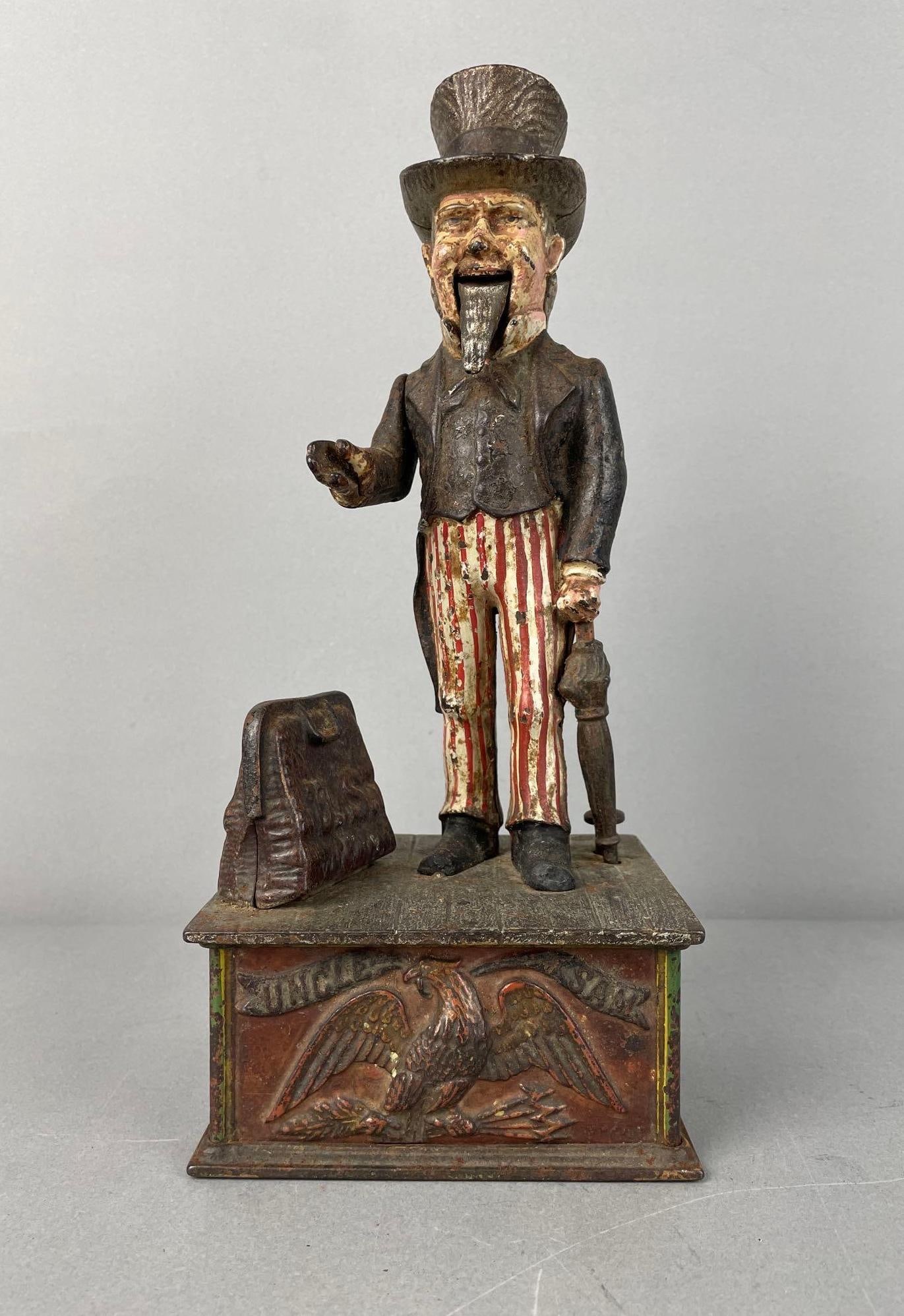 Antique Shepard Hardware Company Cast Iron Mechanical Uncle Sam Bank (1 of 4)