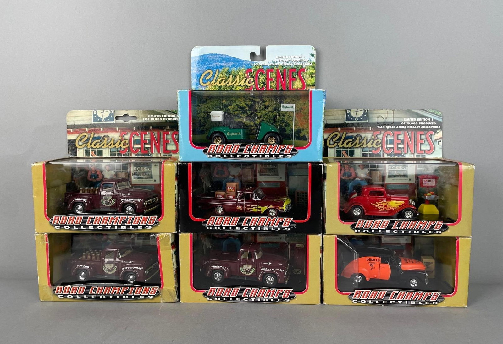 Group of LE Road Champions Classic Scenes Die-Cast Vehicles: 1/43 scale, advertising , original packaging