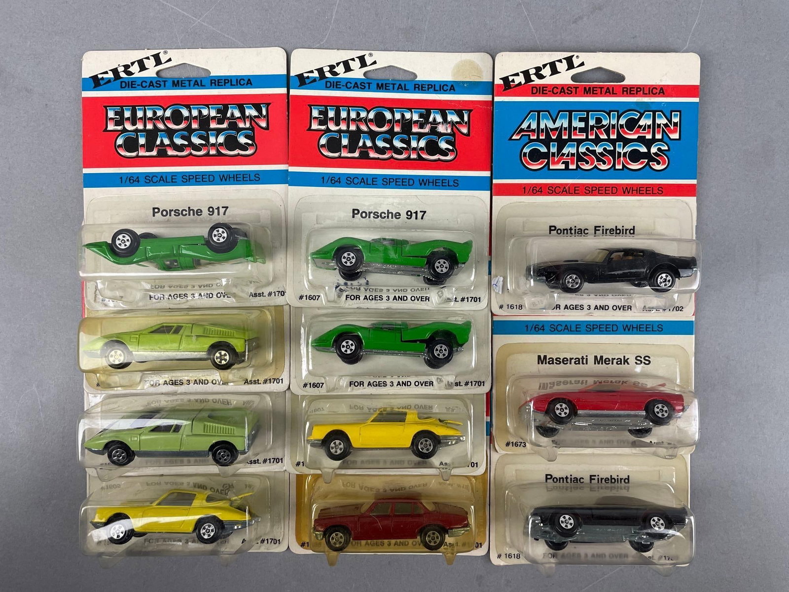 Group of Ertl European and American Classics Die-Cast Vehicles: 1/64 scale