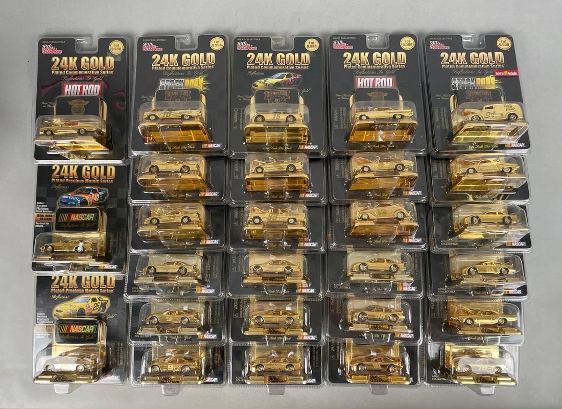 Group of Racing Champions 24K Gold Series Die-Cast Vehicles: Limited edition of 9,998