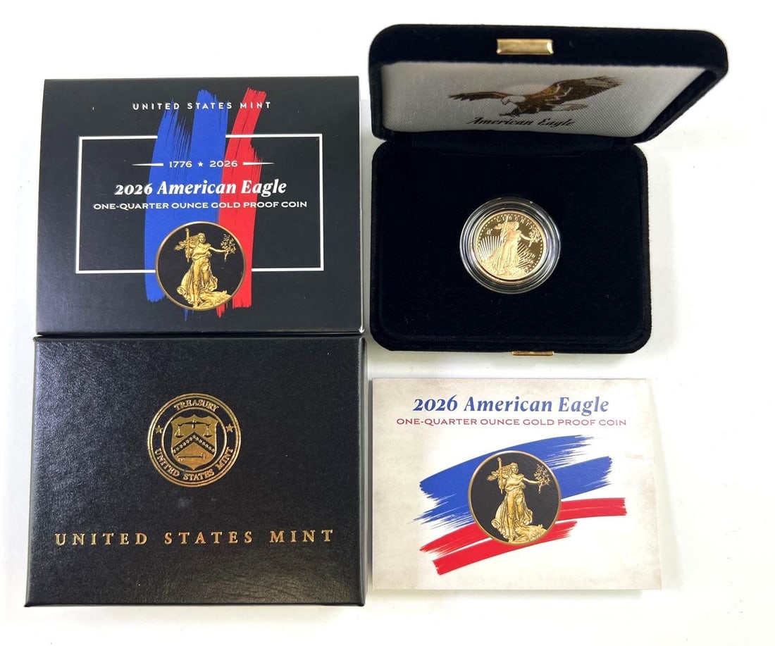 RARE and HARD to FIND 1776-2026 American Gold Eagle $10 1/4 oz Fine Gold Proof w/ OGP & COA (1 of 2)