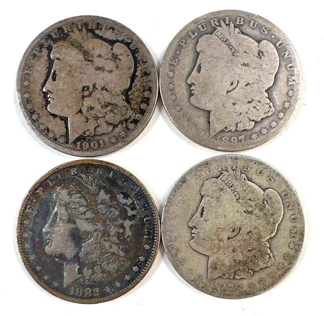 Group of 4 Morgan Silver Dollars (1 of 2)