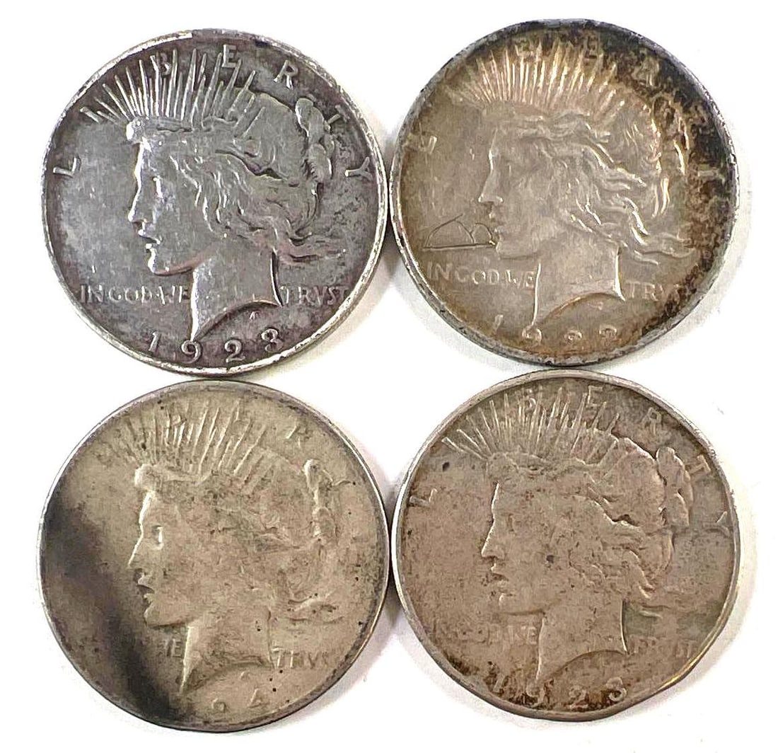 Group of 4 Peace Silver Dollars (1 of 2)
