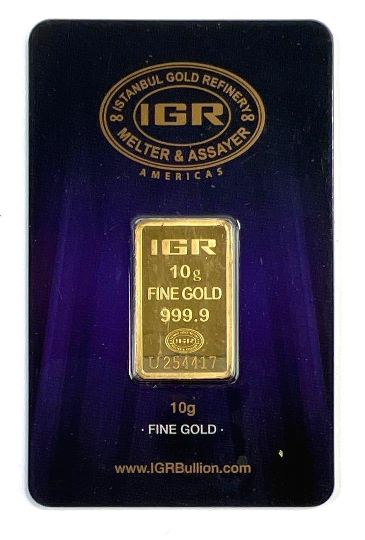 10g IGR Istanbul Gold Refinery .9999 Fine Gold Bar in Assay Card: 10g IGR Istanbul Gold Refinery .9999 Fine Gold Bar in Assay Card