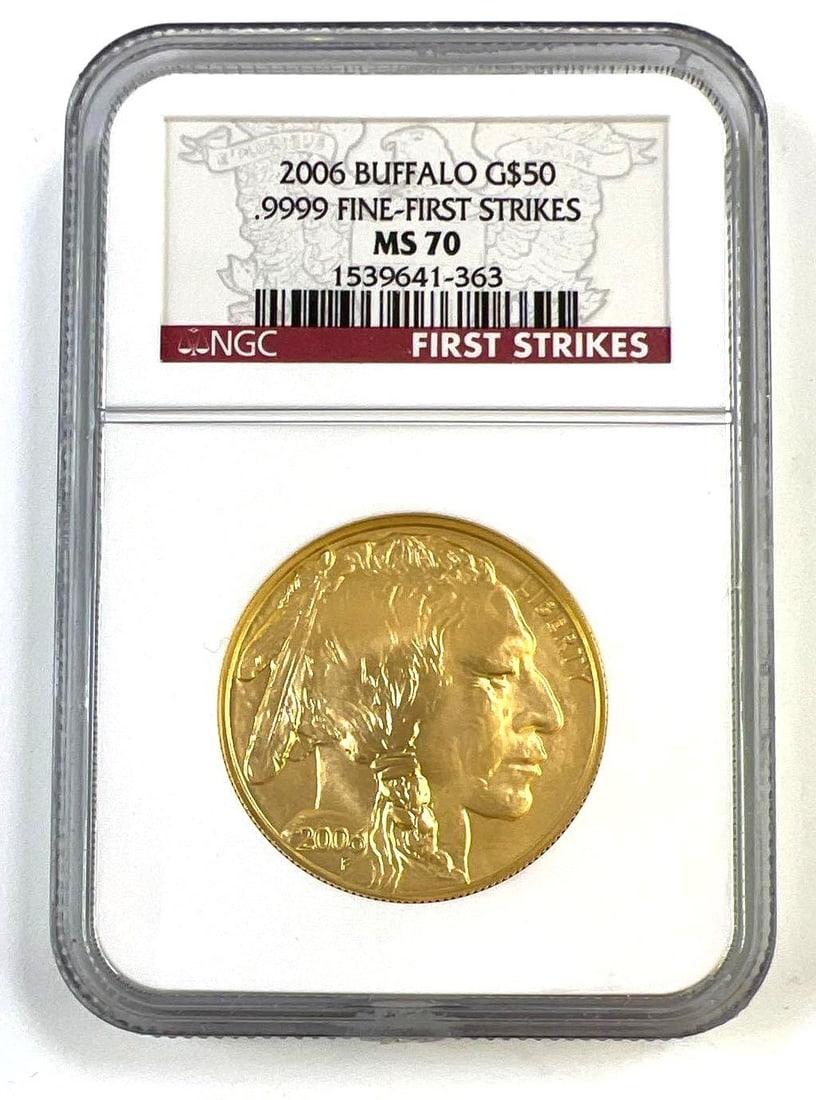 2006 $50 American Gold Buffalo 1 oz .9999 Fine Gold NGC MS70 First Strikes: 2006 $50 American Gold Buffalo 1 oz .9999 Fine Gold NGC MS70 First Strikes