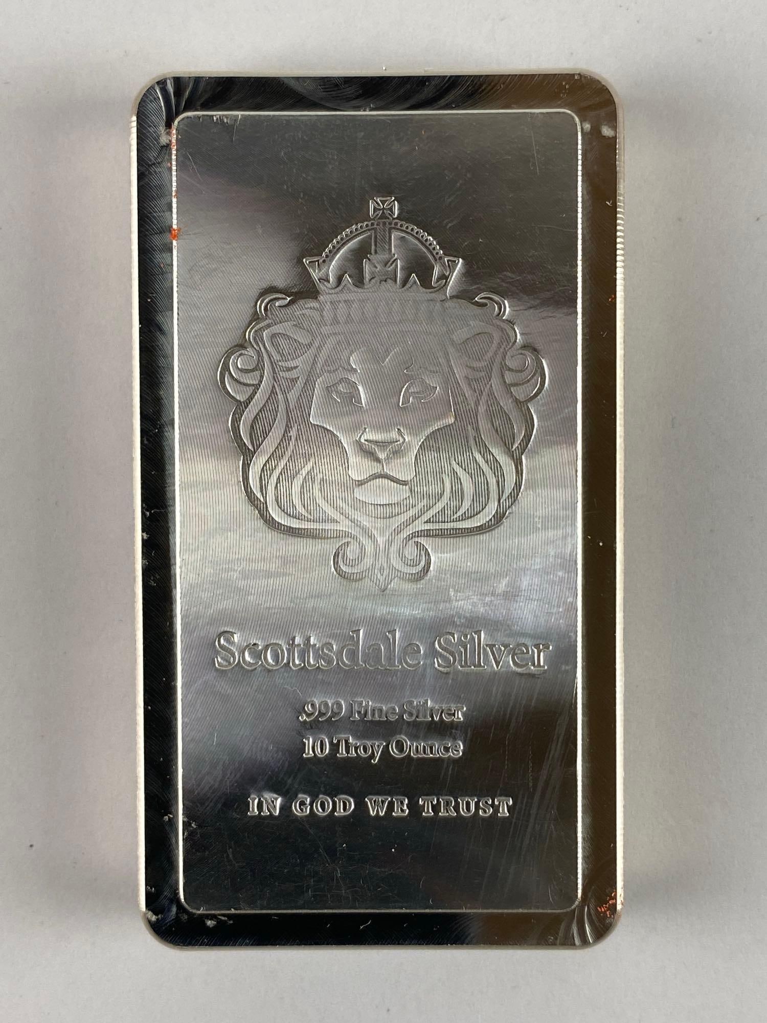 Scottsdale Silver In God We Trust 10 oz .999 Fine Silver Ingot/ Bar (1 of 2)