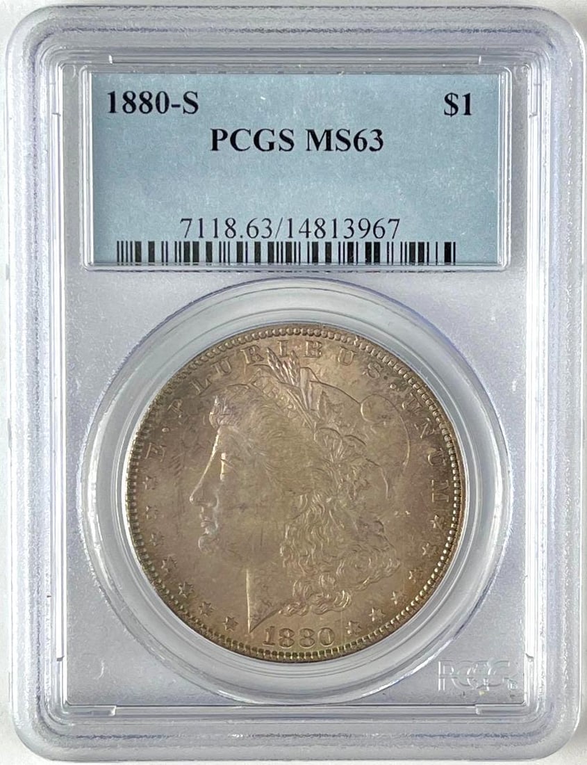1880 S US Morgan Silver Dollar PCGS MS63: 1880 S US Morgan Silver Dollar PCGS MS63