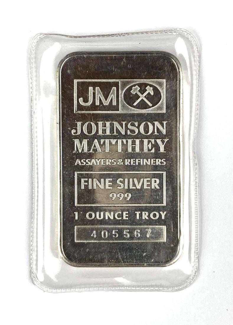 Johnson Matthey 1 oz .999 Fine Silver Ingot/ Bar (1 of 2)
