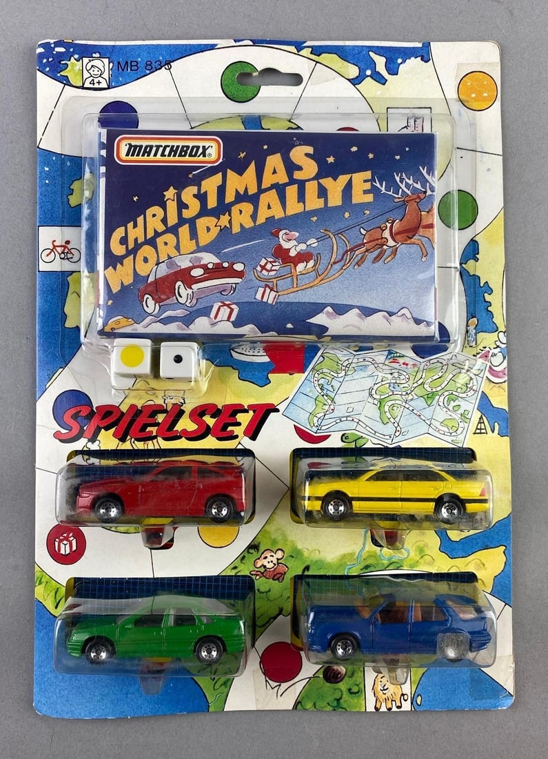 1991 Matchbox German Christmas World Rallye Set: Like new in original packaging. Measures L 12 x W 8 inches.