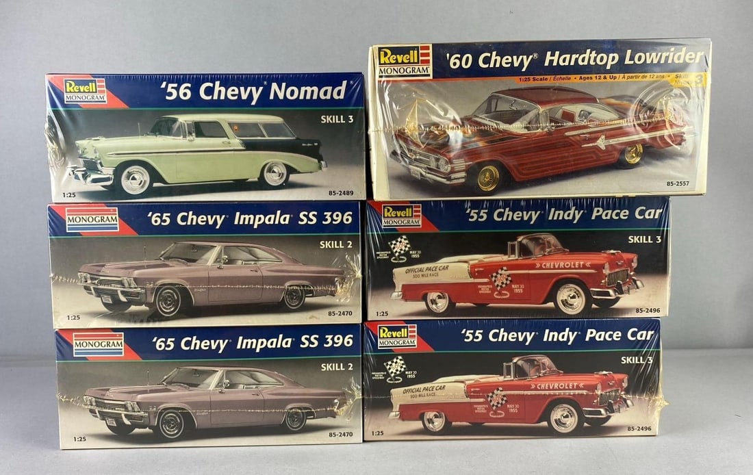 Group of 6 Revell/ Monogram 1:25 Scale Model Car Kits (1 of 3)