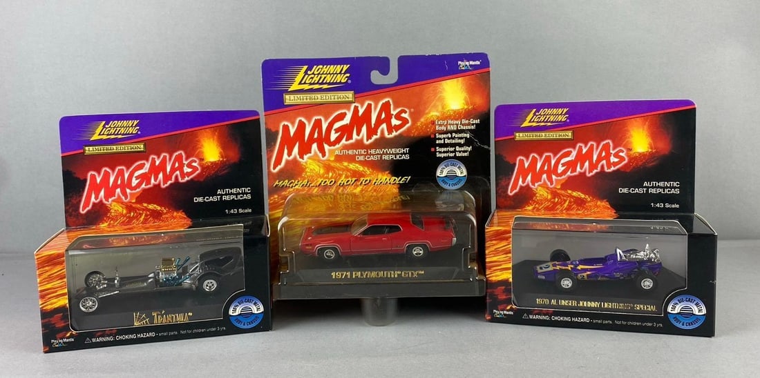 Group of 3 Johnny Lightning Limited Edition Magmas 1:43 Scale Die Cast Vehicles (1 of 3)