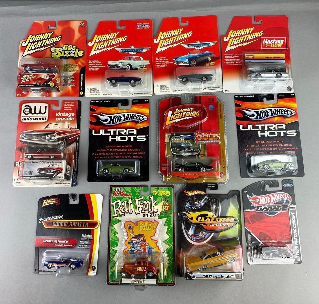 Group of Assorted Mattel HotWheels 1:64 Scale Die Cast Vehicles and More (1 of 3)