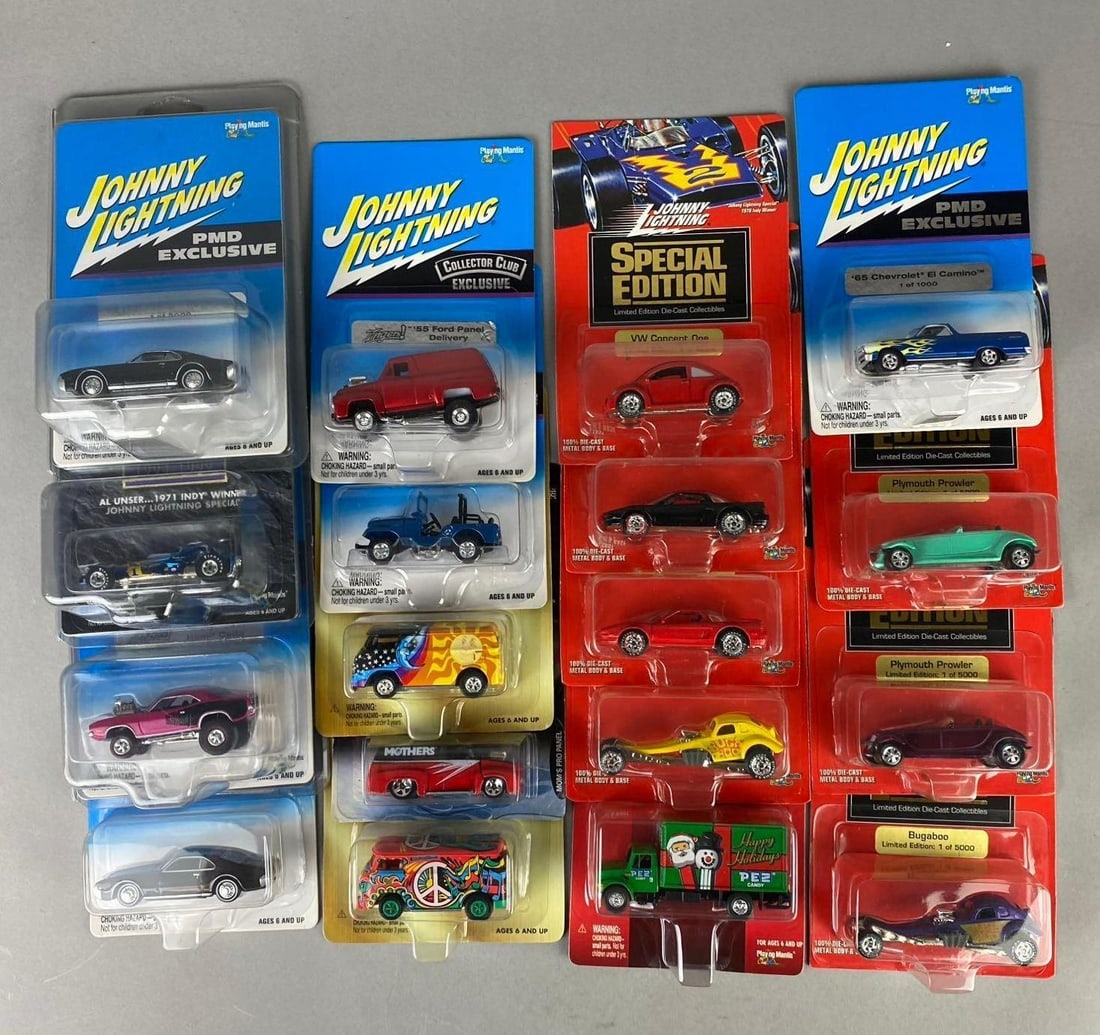 Group of Assorted Johnny Lightning 1:64 Scale Die Cast Vehicles: Like new in original packaging.