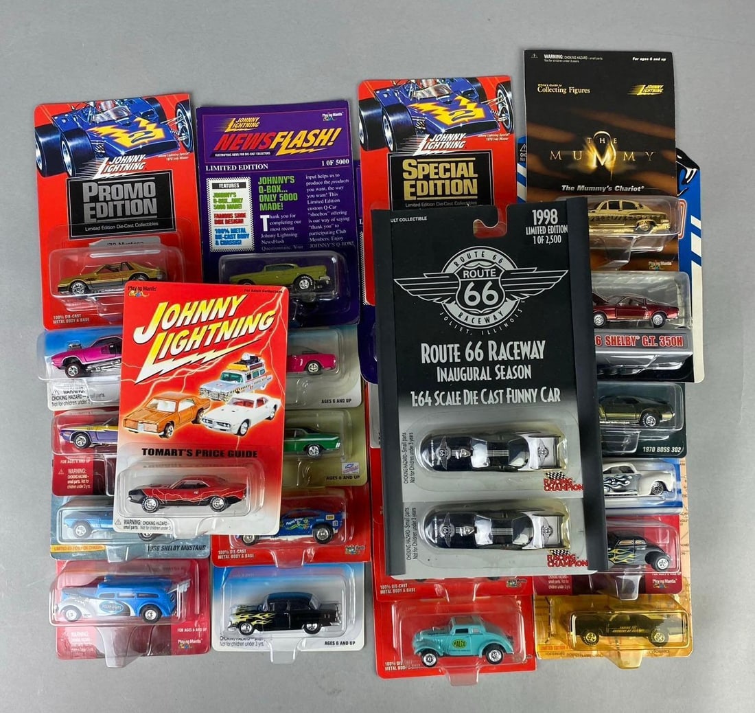 Group of Assorted Johnny Lightning 1:64 Scale Die Cast Vehicles: Like new in original packaging.