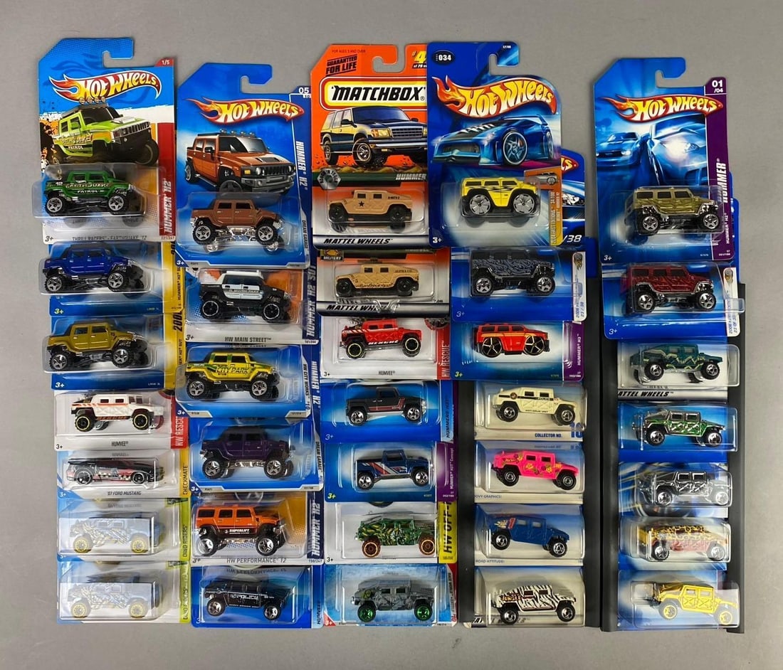 Group of Assorted Mattel HotWheels Hummer 1:64 Scale Die Cast Vehicles: Like new in original packaging