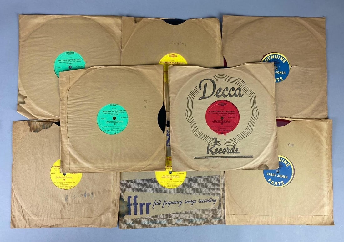 Group of 8 Vintage Chevrolet Dealerships Training Record Vinyls: 33 1/3 RPM. Untested.