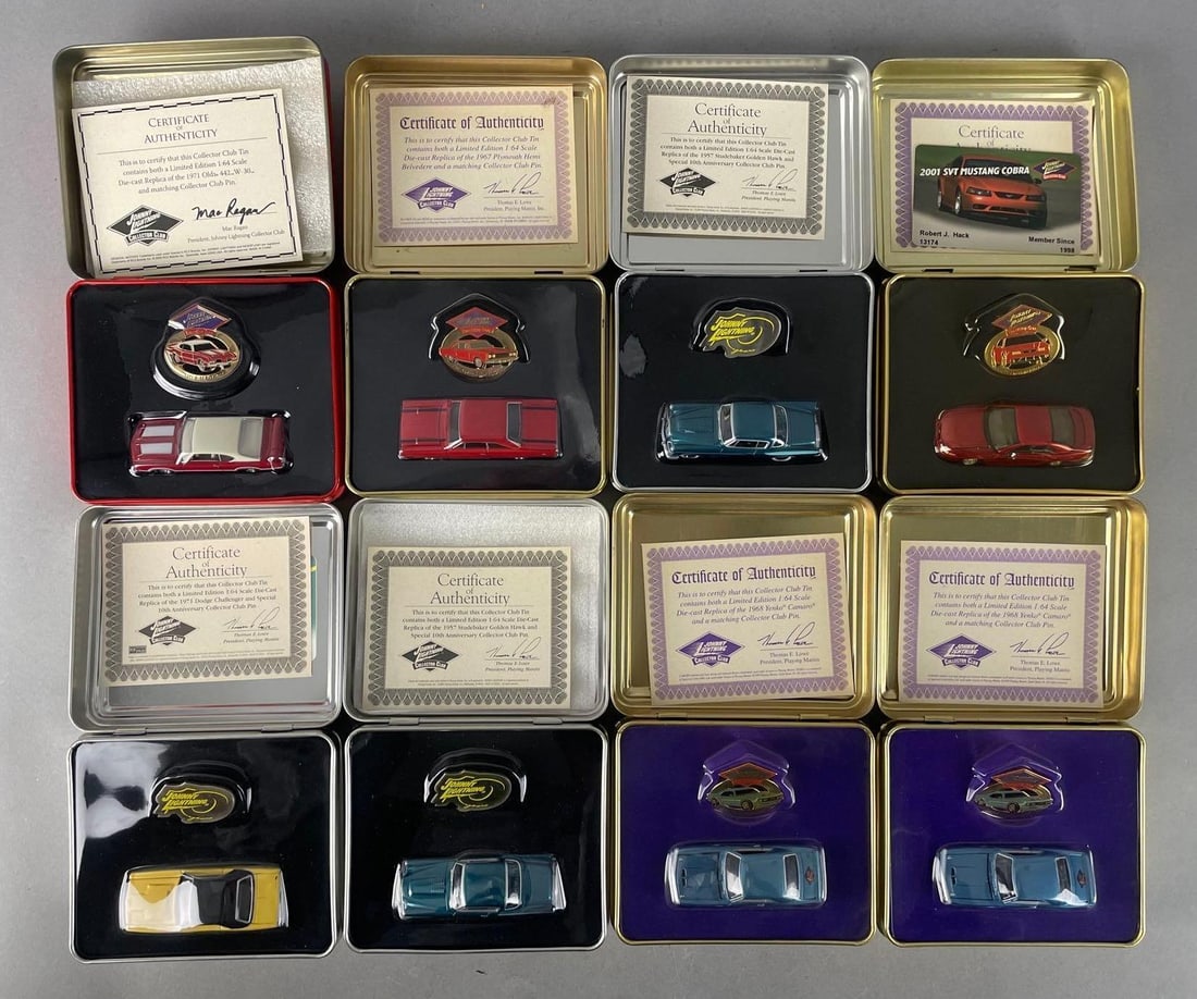 Group of Johnny Lightning Collector Club Die-Cast Cars: With COAs, 1/64 scale