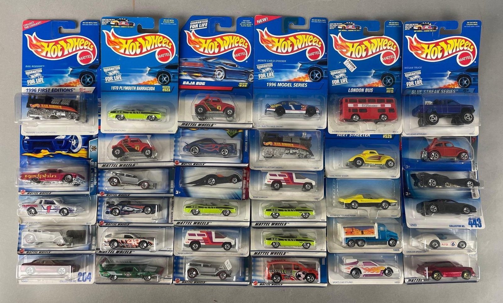 Group of Mattel Hot Wheels Die-Cast Vehicles: Includes Batmobiles, barracuda