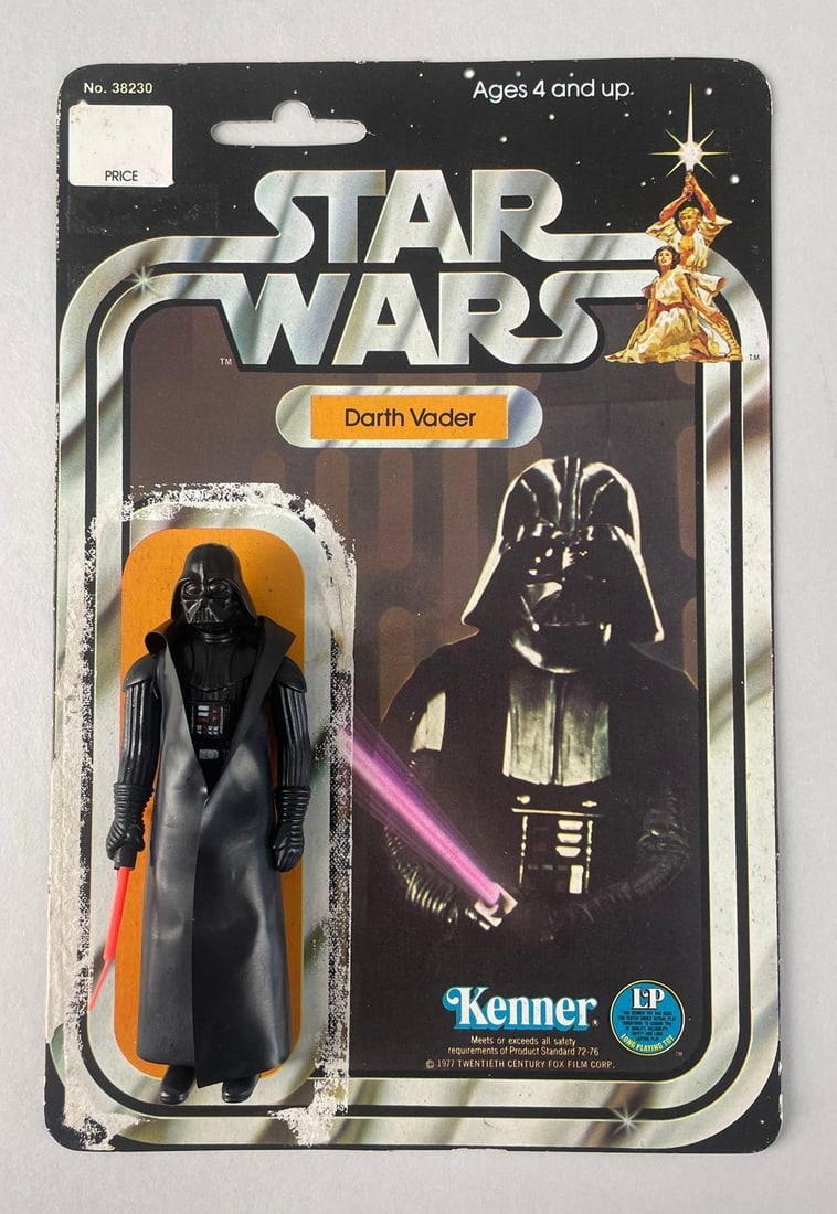1977 Kenner Star Wars Darth Vader with Telescoping Light Saber Action Figure: Includes 12 figure card back