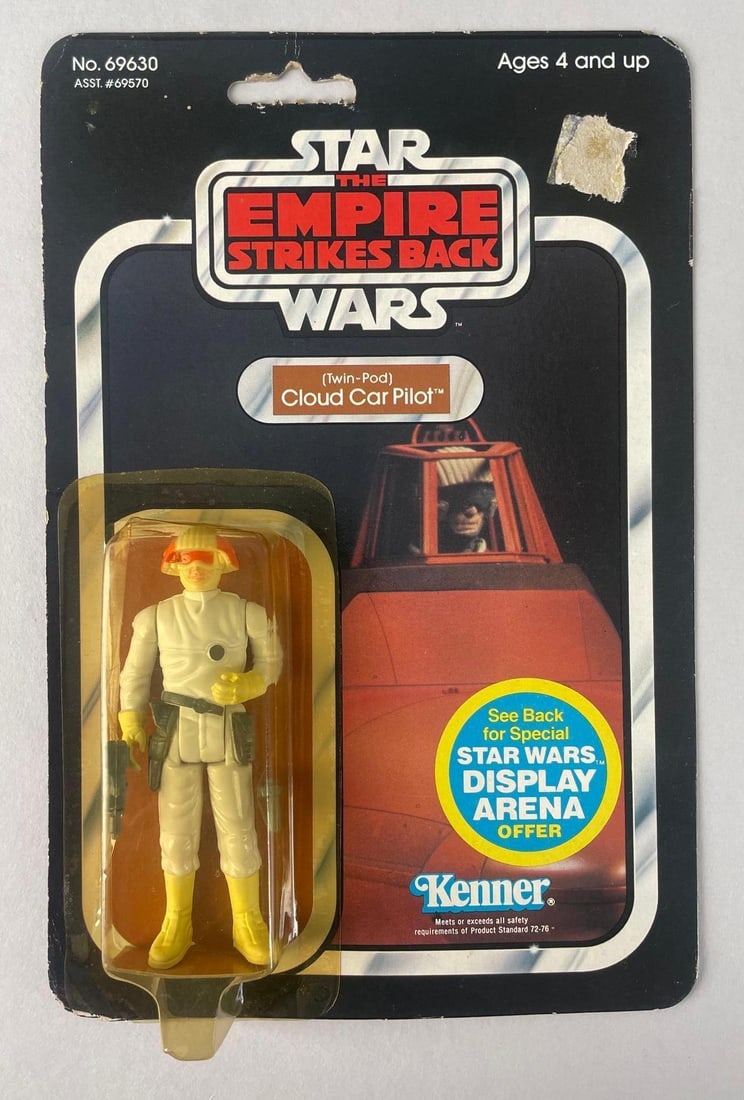 1982 Kenner Star Wars Cloud Car Pilot Empire Strikes Back Action Figure: Twin pod, sticker tear, some wrinkles