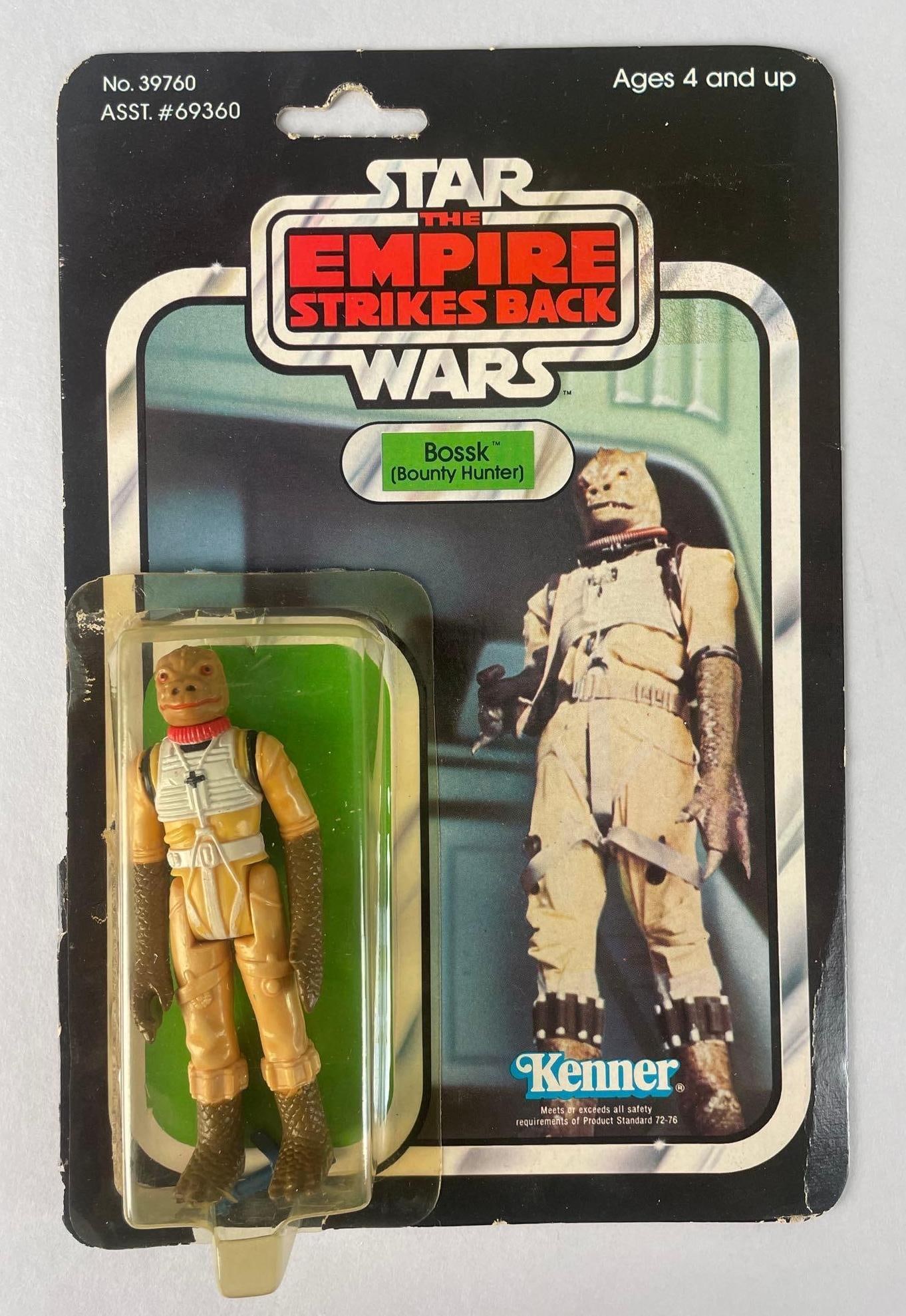 1982 Kenner Star Wars Bossk Empire Strikes Back Action Figure: Opened Blister, bounty hunter