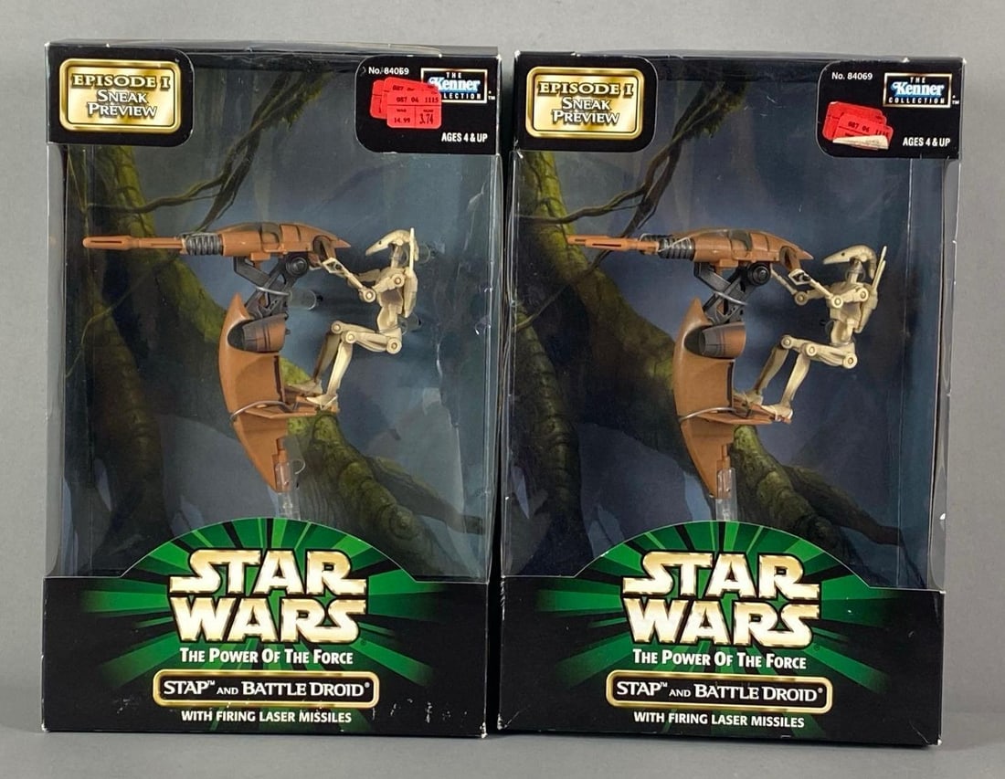 Group of 2 1998 Kenner Star Wars TPOTF STAP and Battle Droid Action Figure (1 of 2)
