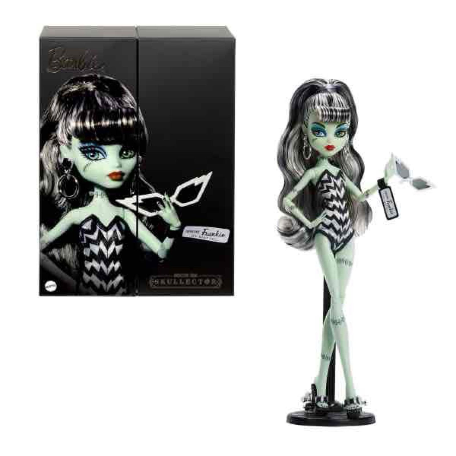Mattel Barbie Monster Skullector Frankie Stein Fashion Doll: Mattel 80th anniversary edition, Sealed in original shipping box, box measures 4 1/2? H x 14? W x 10 1/4? D