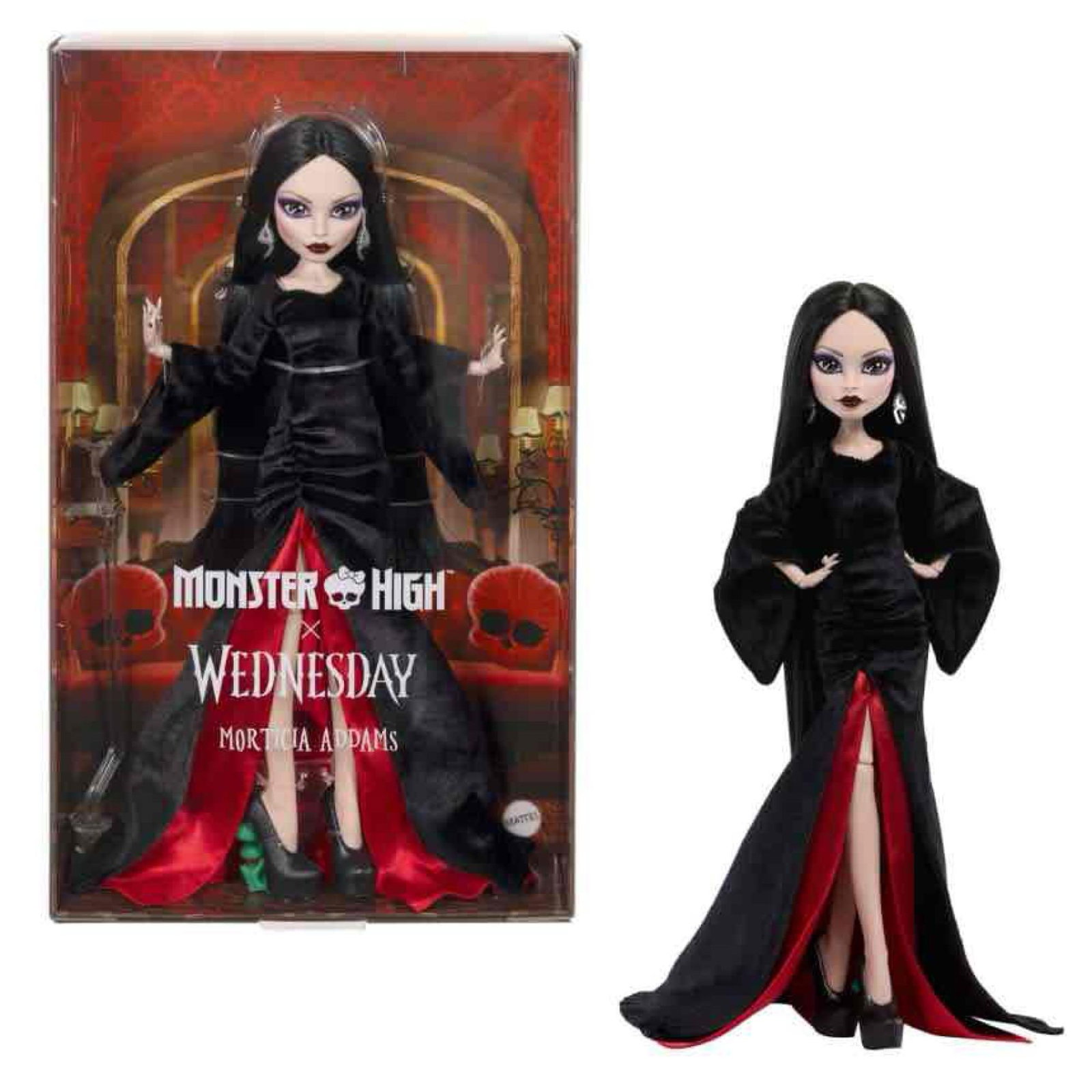 Mattel Monster High Wednesday Morticia Addams Fashion Doll: Sealed in original shipping box, box measures 4? H x 8? W x 14? W