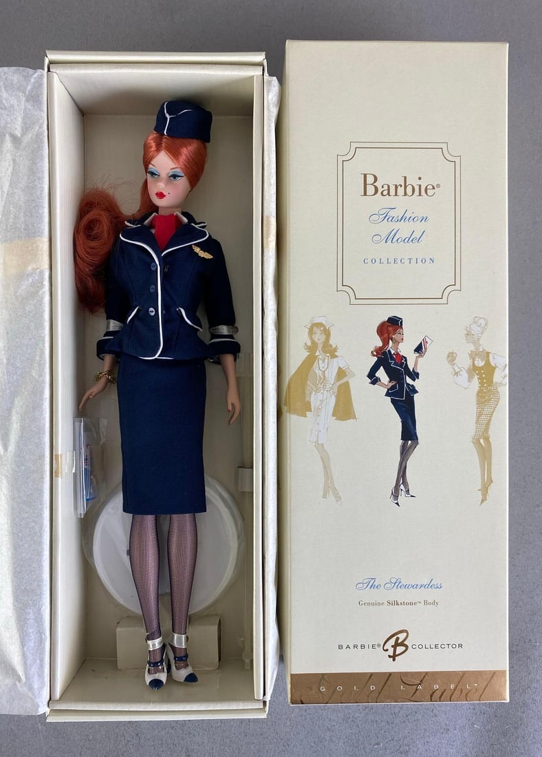 2005 Mattel Barbie Silkstone Gold Label The Stewardess Fashion Doll: Fashion model collection, Like new in original box, doll measures 11 1/2? H