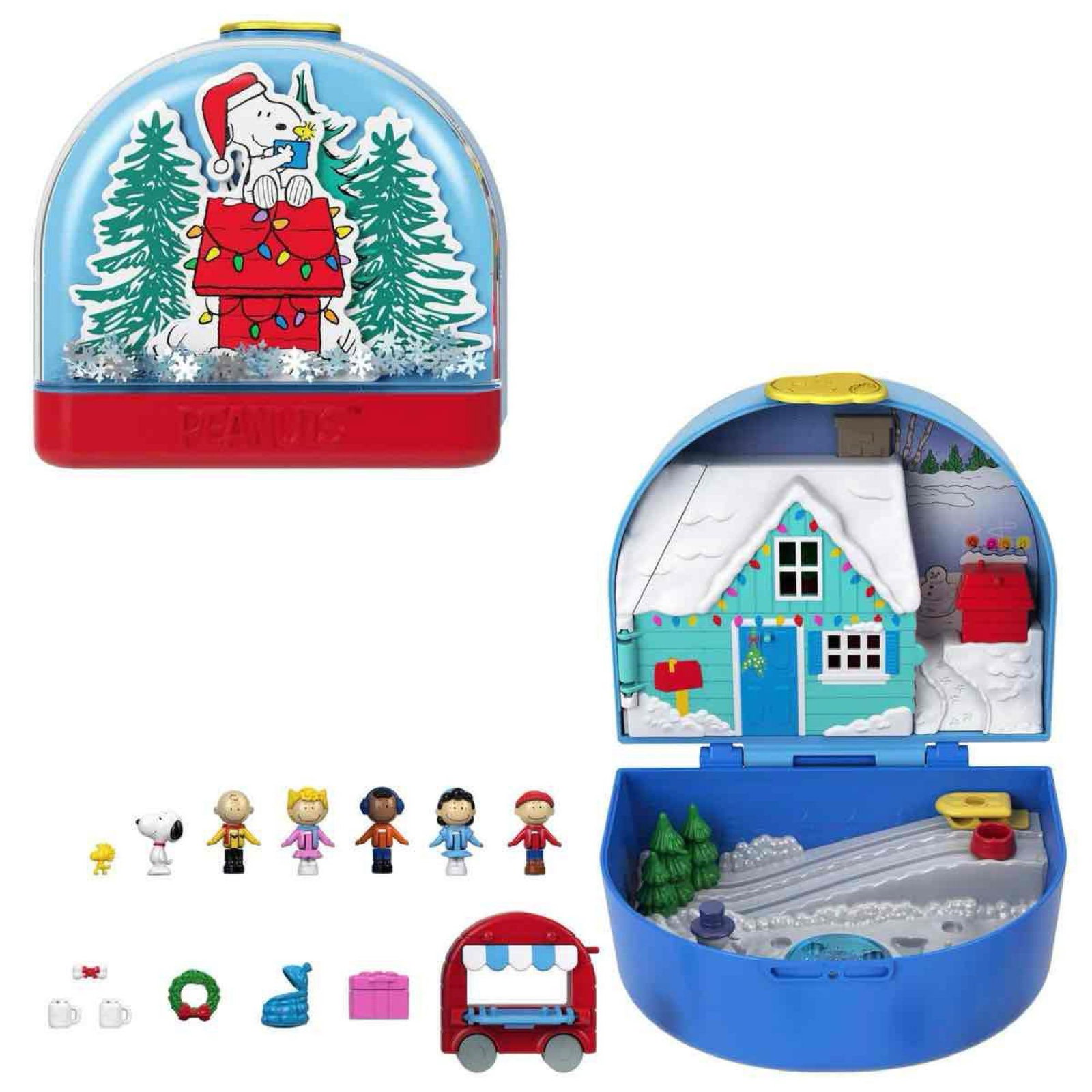 Mattel Polly Pocket Peanuts Christmas Playset: Sealed in original shipping box, box measures 8 1/2? H x 9? W x 8? D