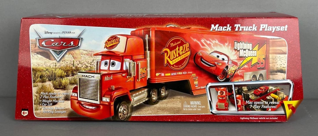 Mattel Disney Pixar Cars Mack Truck Playset: Original packaging, basically 1/64 scale