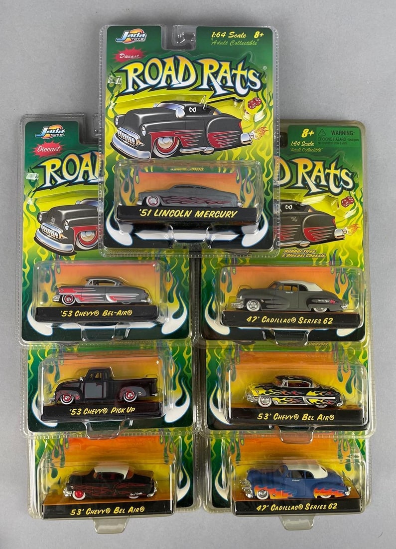 Group of Jada Toys Road Rats Die-Cast Vehicles: 1/64 scale, original packaging