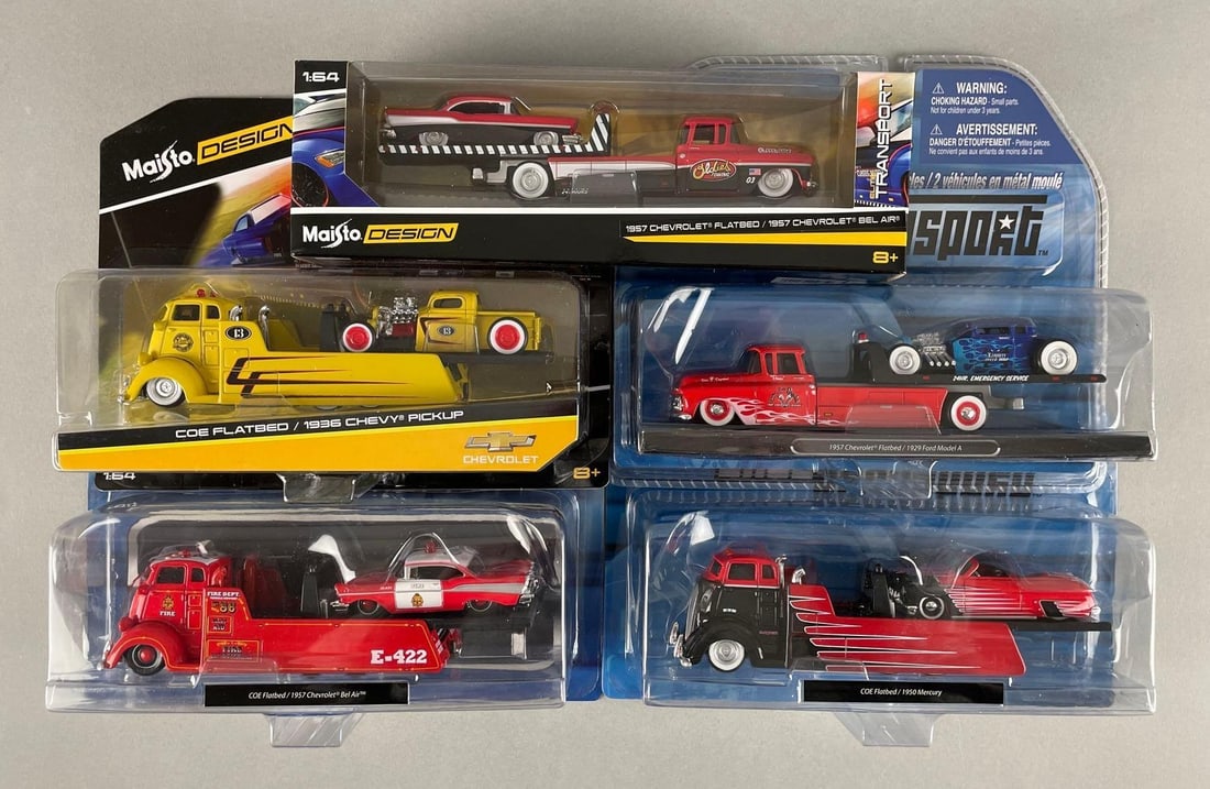 Group of Maisto Design Elite Transport Die-Cast Vehicles: 1/64 scale, original packaging