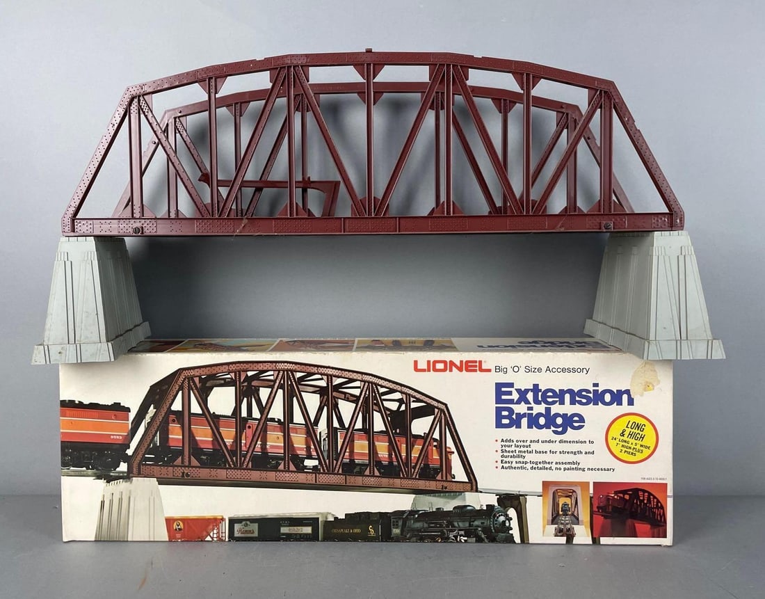 Lionel O Scale Railroad Extension Bridge: Original box measures 7 3/4" x 24" x 4 1/4"