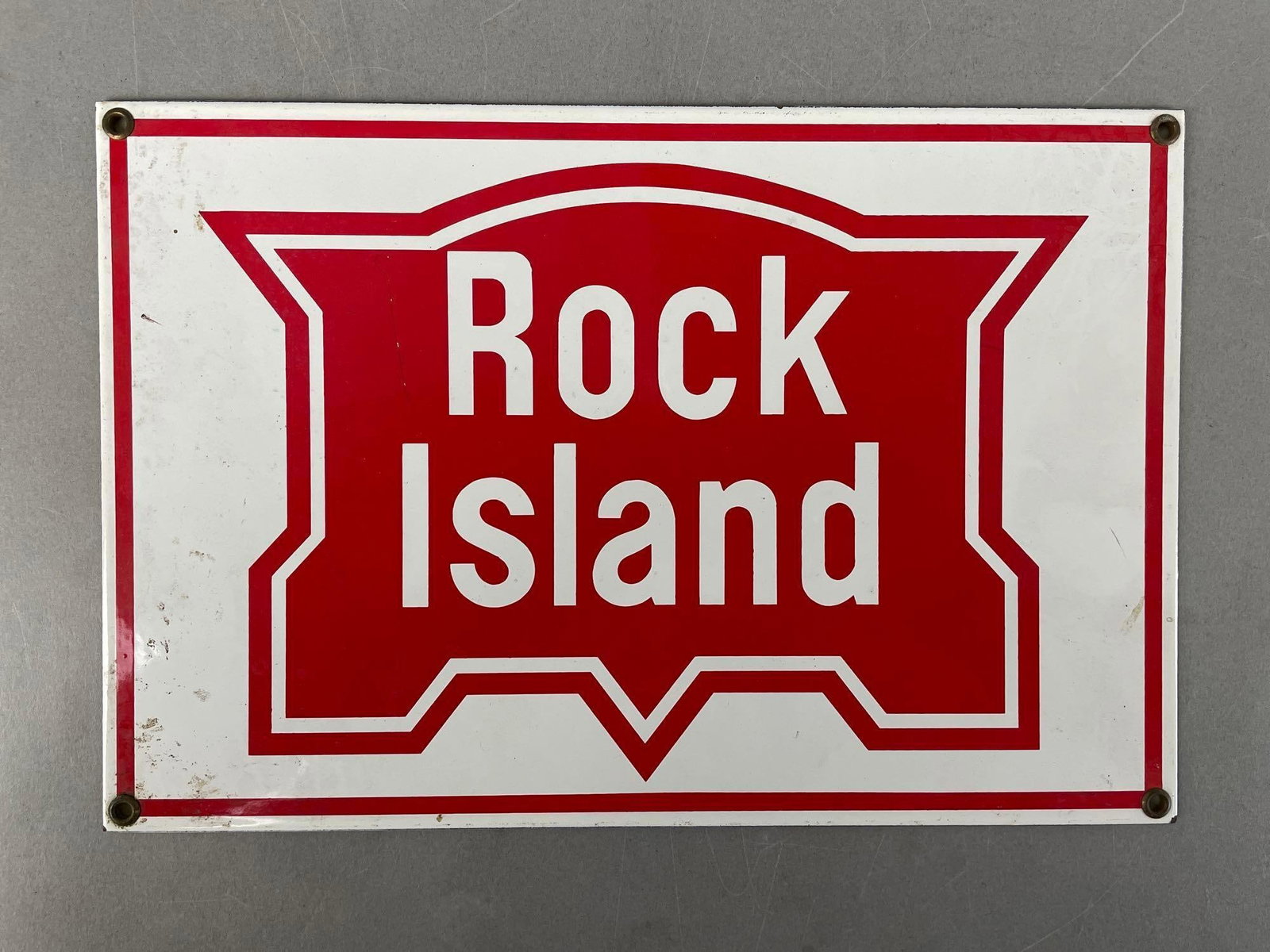 Rock Island Railroad Porcelain Enamel Sign (1 of 2)