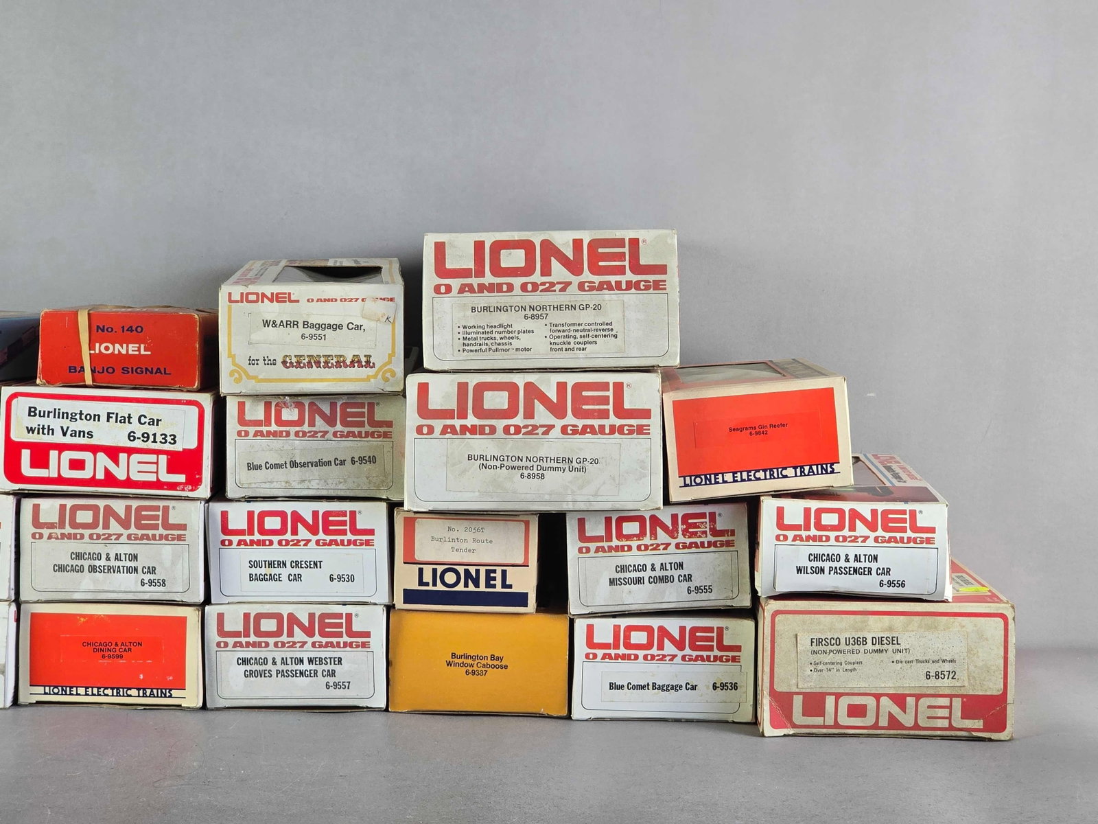 Group of EMPTY O Scale Model Train Boxes - 3