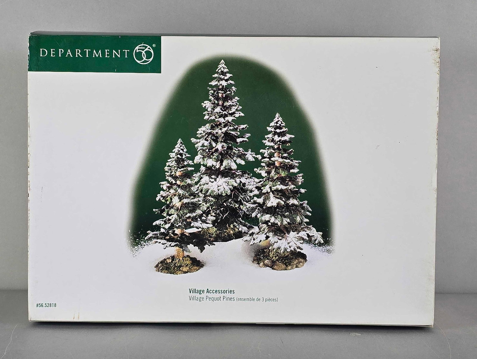 Department 56 Christmas Village Pequot Pines Accessory: In original box, measures 12" H x 17" W x 6" D