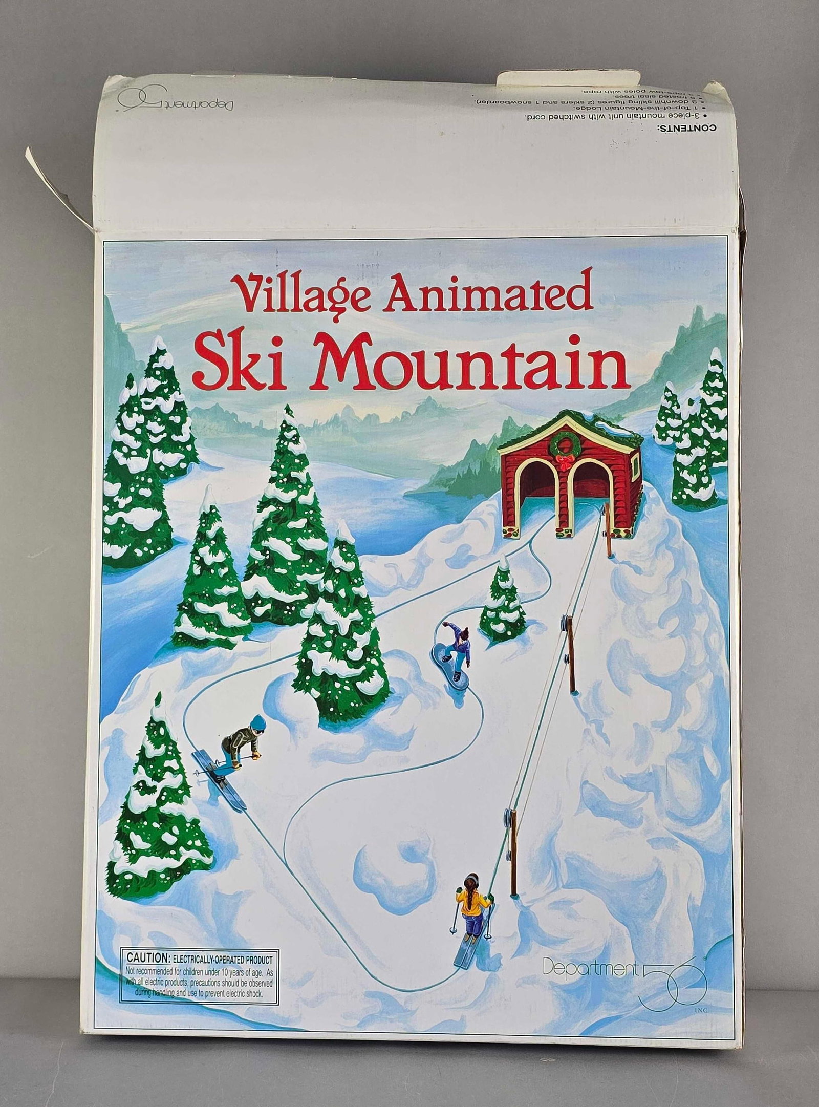 Department 56 Christmas Village Animated Ski Mountain: In original box, untested, box measures 24"H x 19" W x 6" D