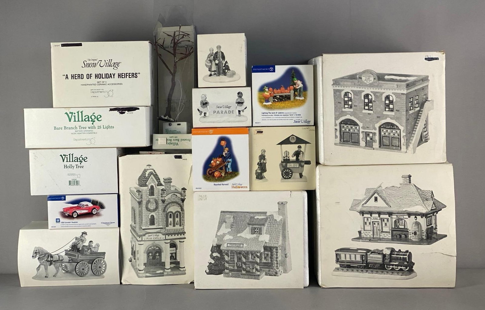 Group of Department 56 Holiday Village Buildings and Accessories (1 of 3)