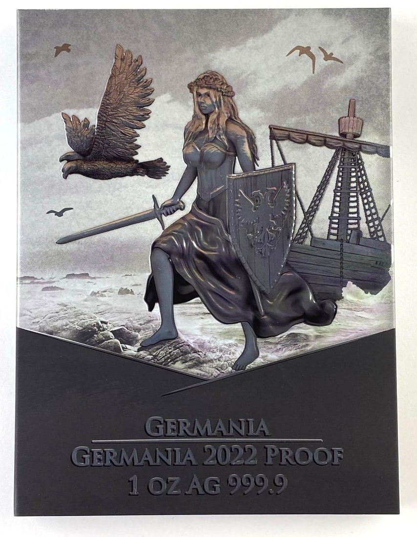 2022 Germania Mint 1 oz 999.9 Fine Silver 5 Mark Round: 2022 Germania Mint 1 oz 999.9 Fine Silver 5 Mark Round with COA