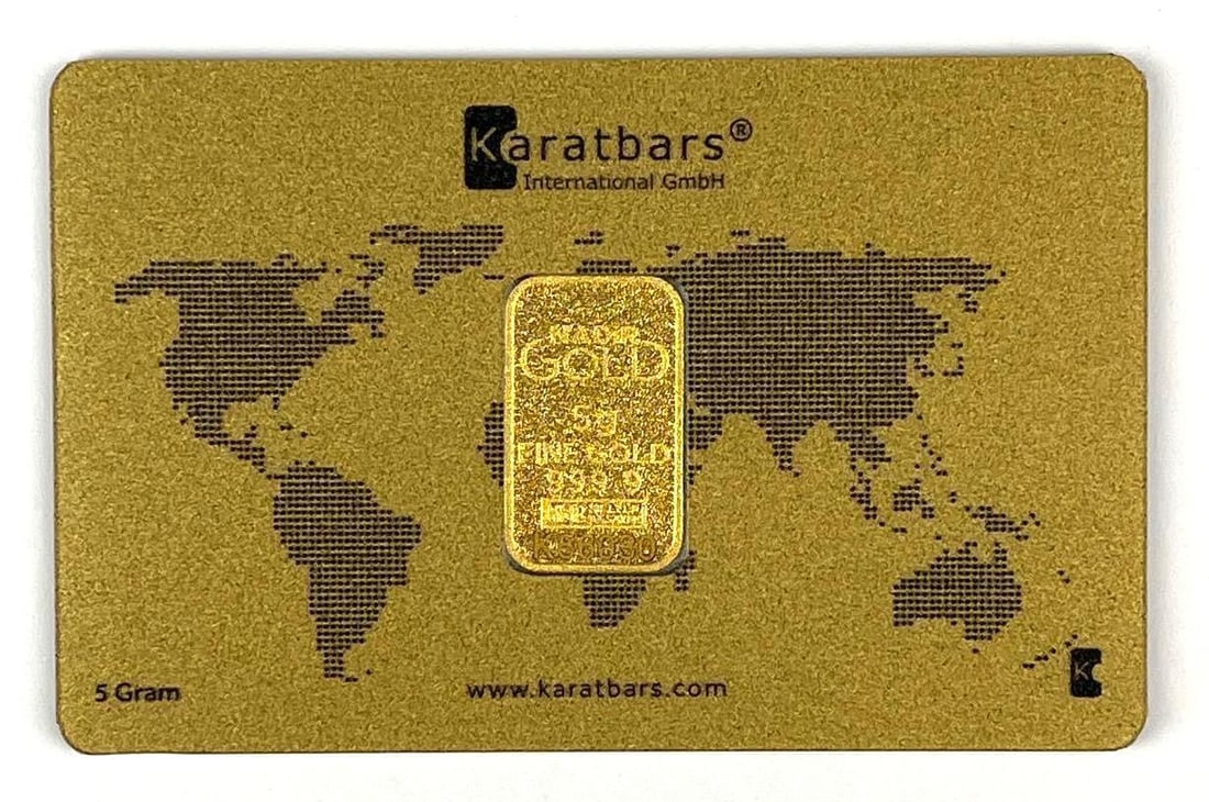 Karatbars 5 Grams 999.9 Fine Gold Ingot/ Bar: Karatbars 5 Grams 999.9 Fine Gold Ingot/ Bar
